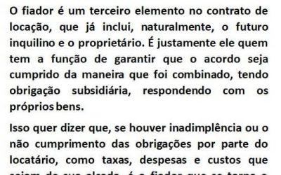 Qual é a função do fiador?